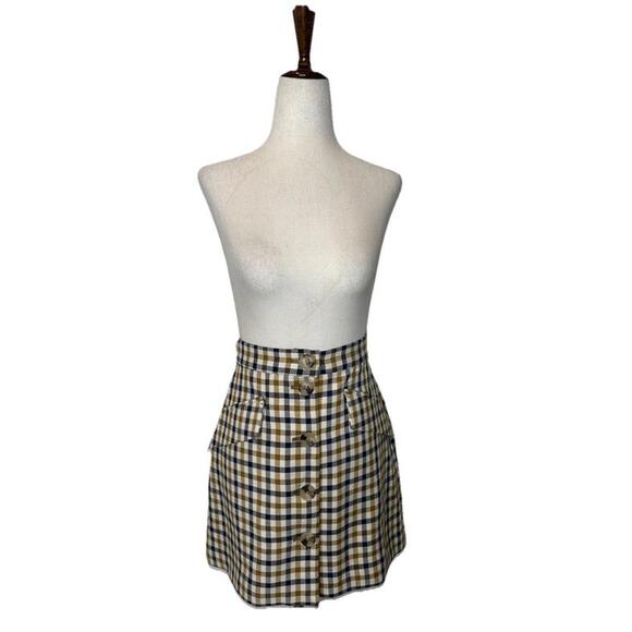H&M Blazer Skirt Set Womens 2/4 Plaid Checked Button Career Office 90s Clueless - Picture 6 of 14